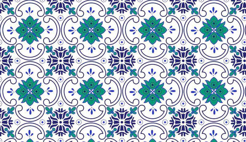 Azulejo Des. 2452 var02- f/branco c/Verde
