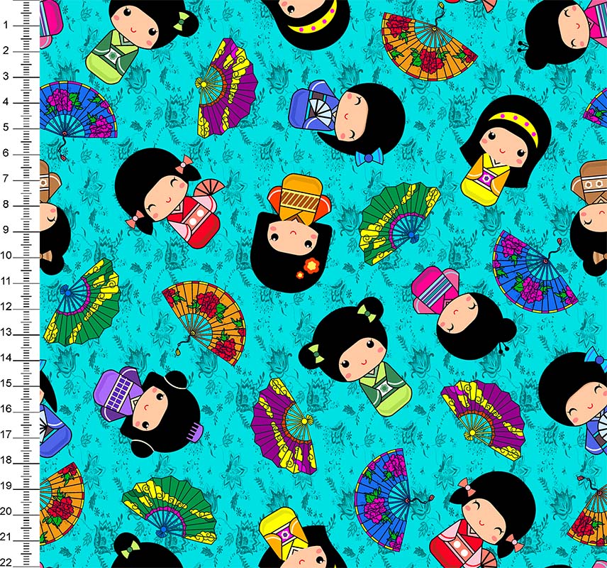 Kokeshi Digital Fundo Tiffany - Des 9100e2972