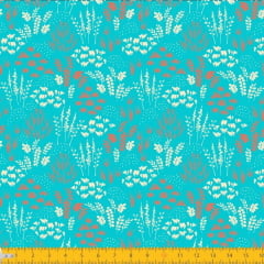 Floral folhagens fundo turquesa claro 2013v01