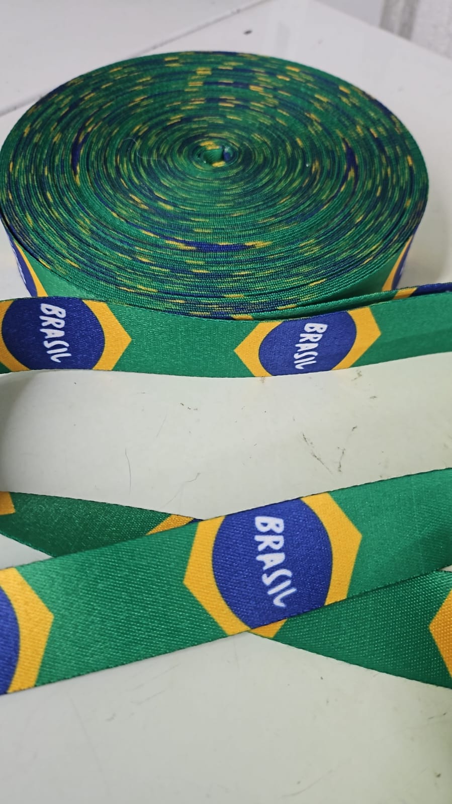 Alça Acetinada Brasil - 3,0 CM