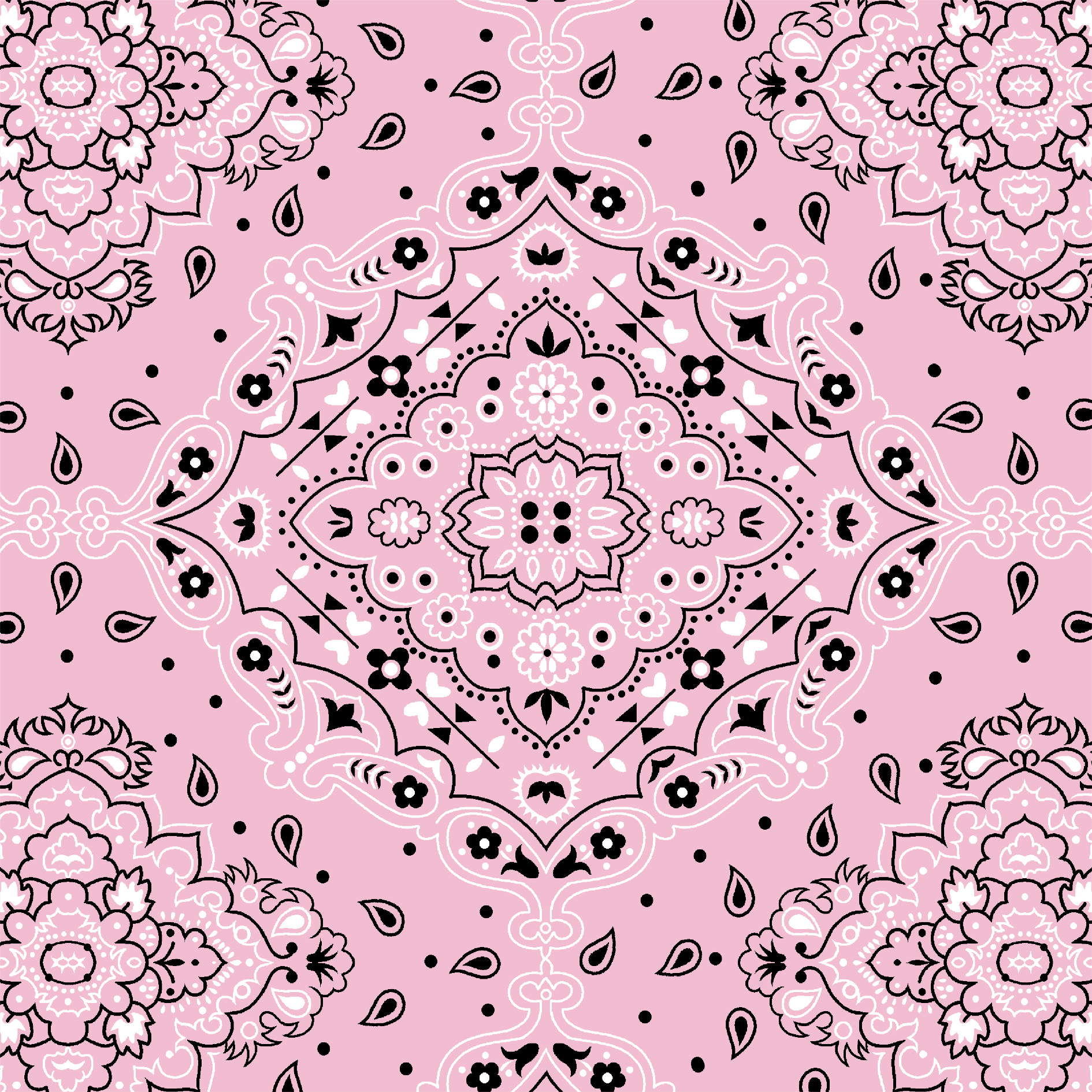 Lenço Bandana Desenho d2272 var29 rosa