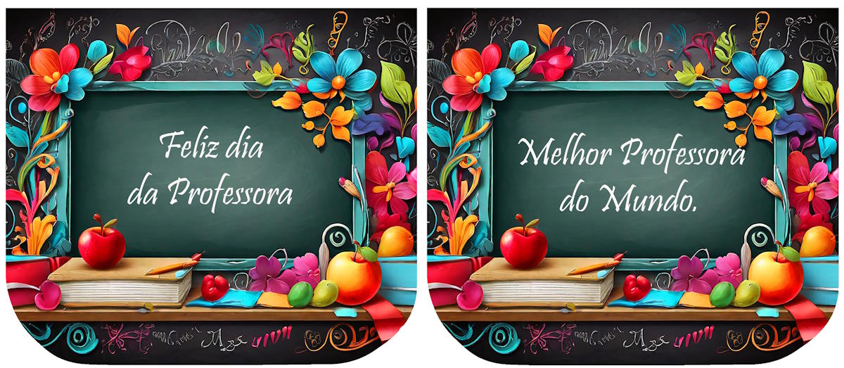 Necessarie Porta Moedas Dia dos Professores Quadro e Flores - Sintetico Doll