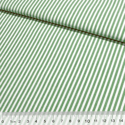 Tecido Tricoline Fio Tinto Listras M - Verde Bandeira - 100% Algodão