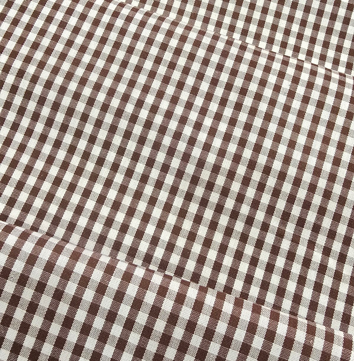 Tecido Tricoline Fio Tinto Xadrez M Marrom Claro -  100% Algodão
