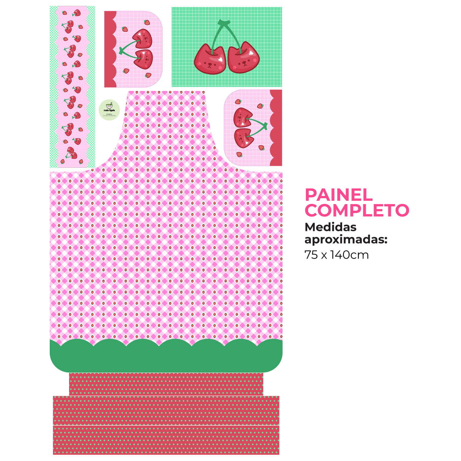 Avental Bichinhos Cherrycats Meia Tigela