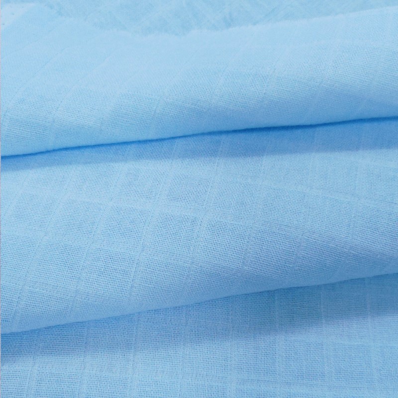 Tecido Fralda Mini Quadrados Ibirapuera Azul 100% Algodão