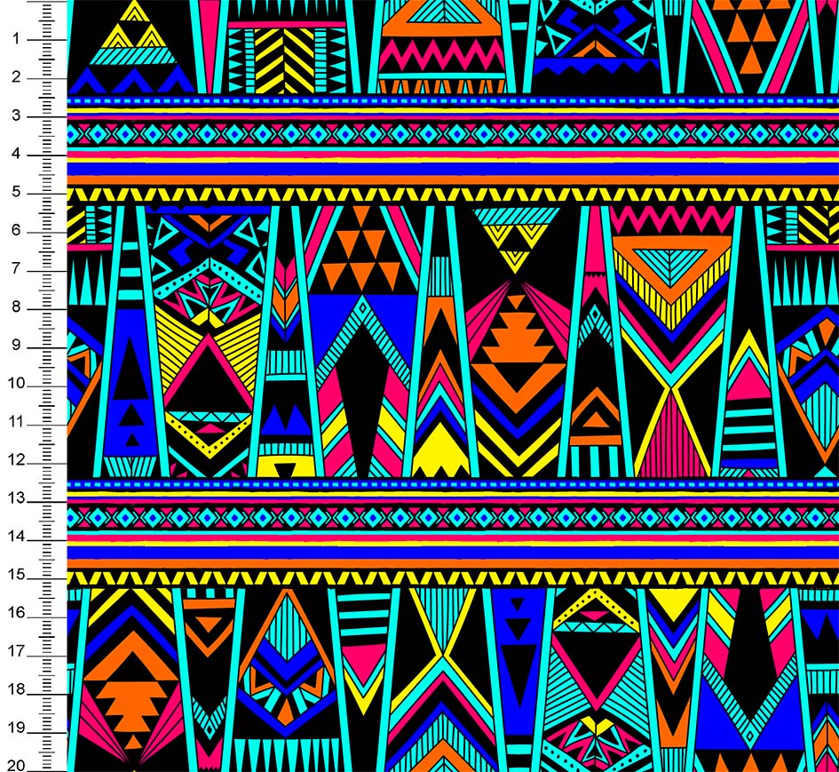 Tecido Sarja Impermeável Geometrico faixas Cores da Africa 9100e6651S