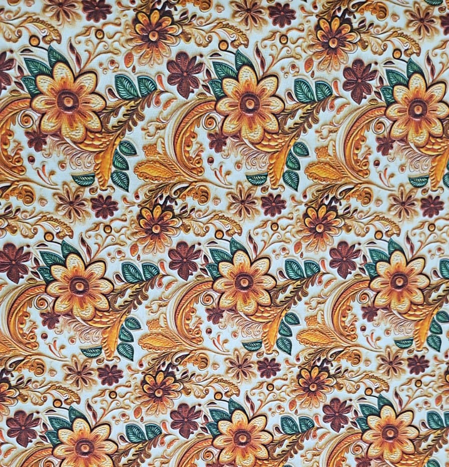 Tecidos Sarja Impermeável Losango Flores Amarelas 9100e13687