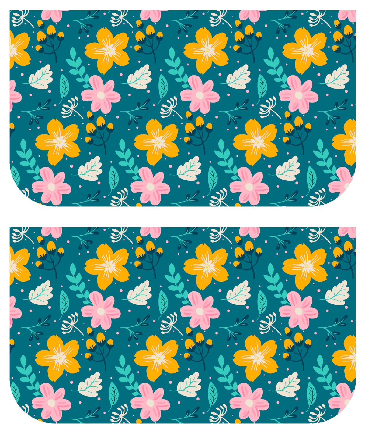 Necessarie Carteira Flores fundo Verde - Sintético Doll