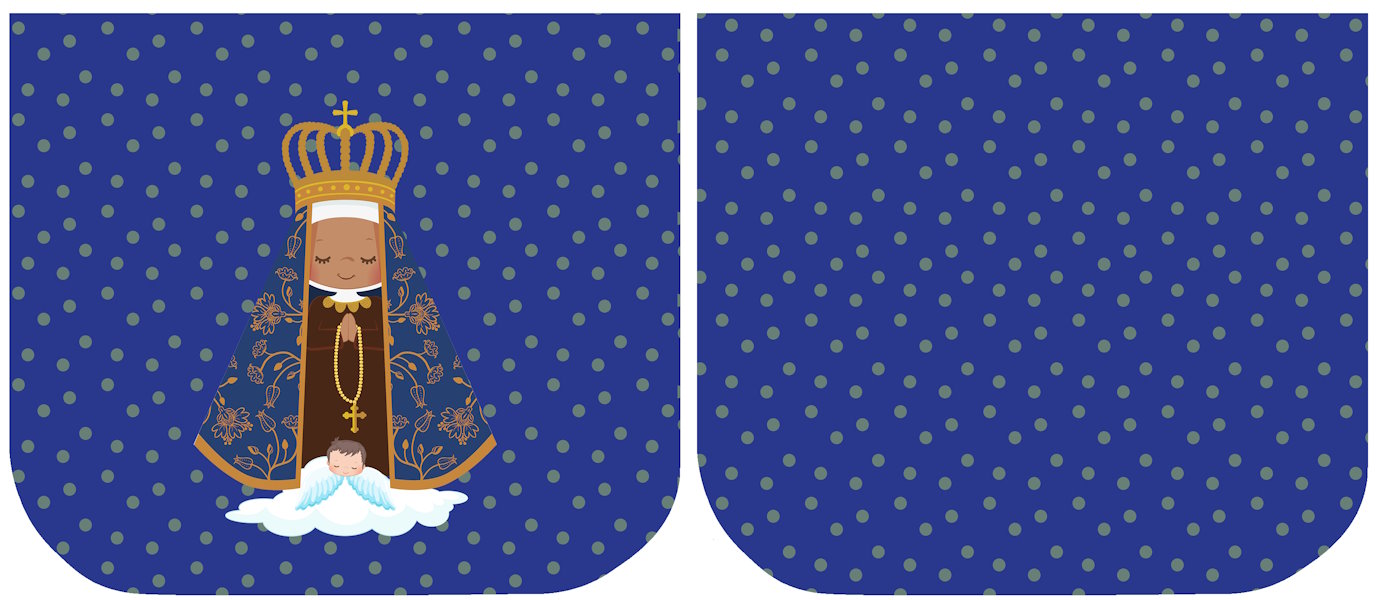 Necessarie Porta Moeda Nossa Senhora Fundo Azul Bolinha - Sintético Doll
