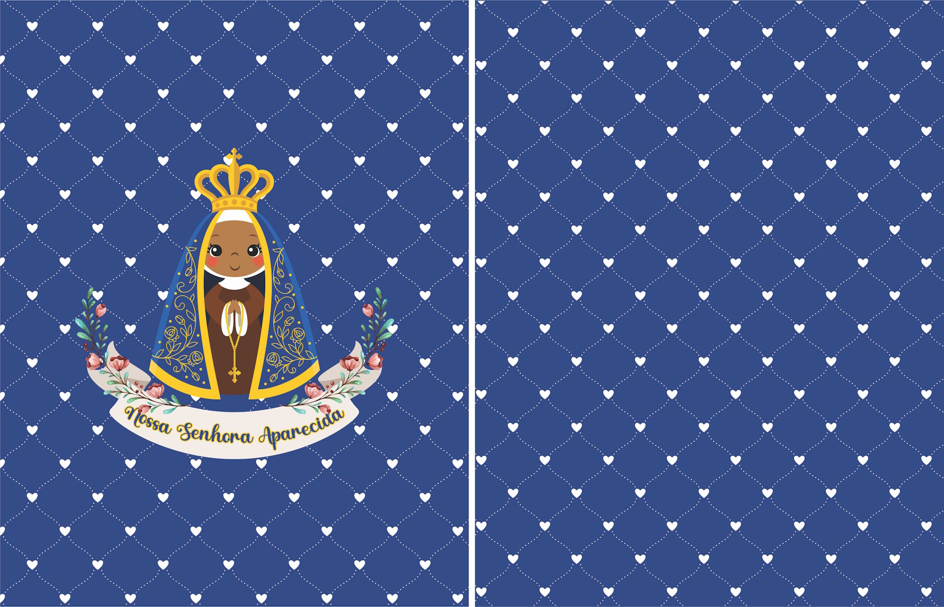Necessarie Porta Moeda Nossa Senhora Fundo Azul Coração - Sintético Doll