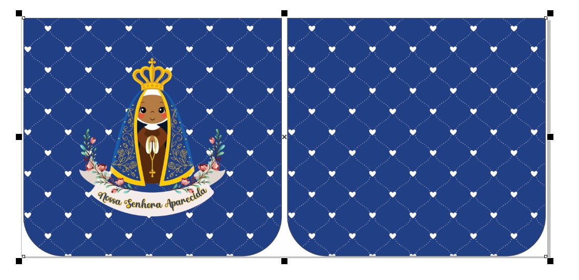 Necessarie Porta Moeda Nossa Senhora Fundo Azul Coração - Sintético Doll