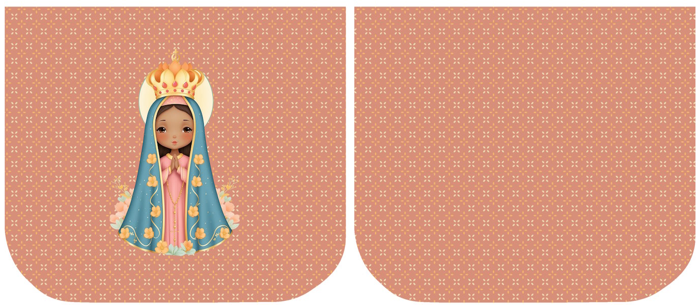 Necessarie Porta Moeda Nossa Senhora Fundo Salmão - Sintético Doll