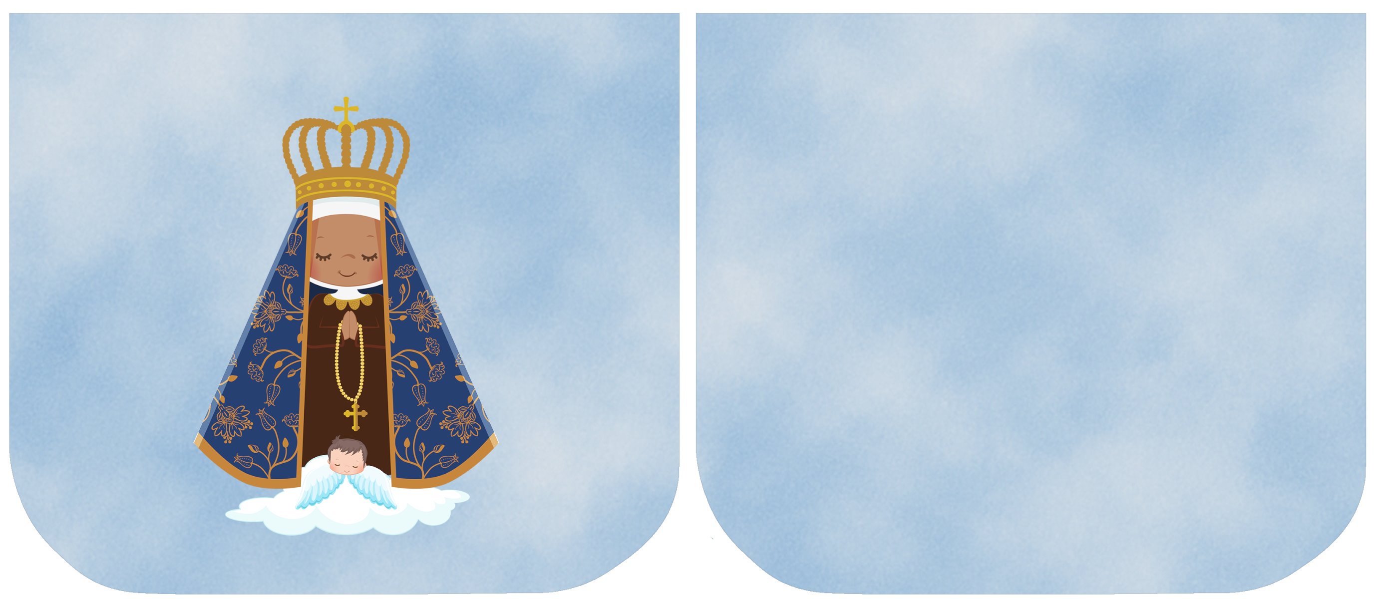 Necessarie Porta Moedas Nossa Senhora Fundo Azul Céu - Sintético Doll