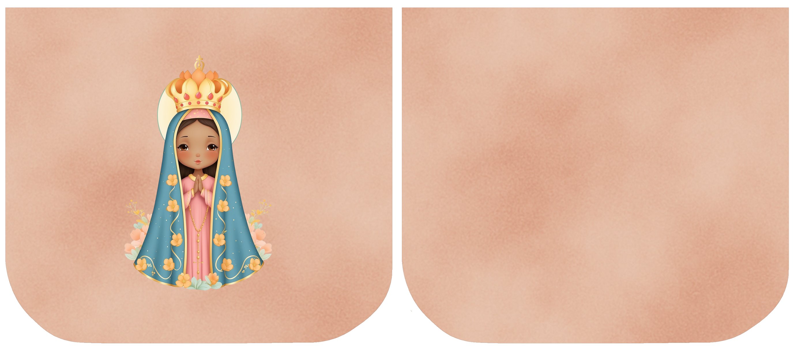 Necessarie Porta Moedas Nossa Senhora Fundo Salmão - Sintético Doll