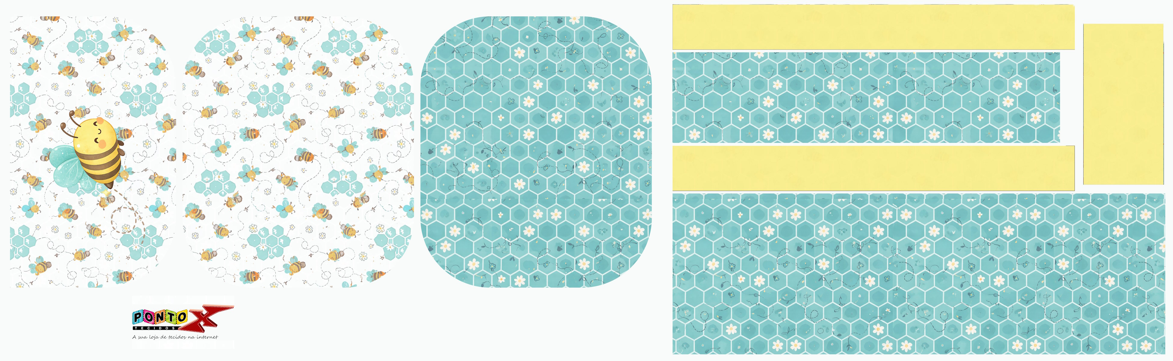 Painel Bolsa Abelha Ziper Duplo - Sintético Doll