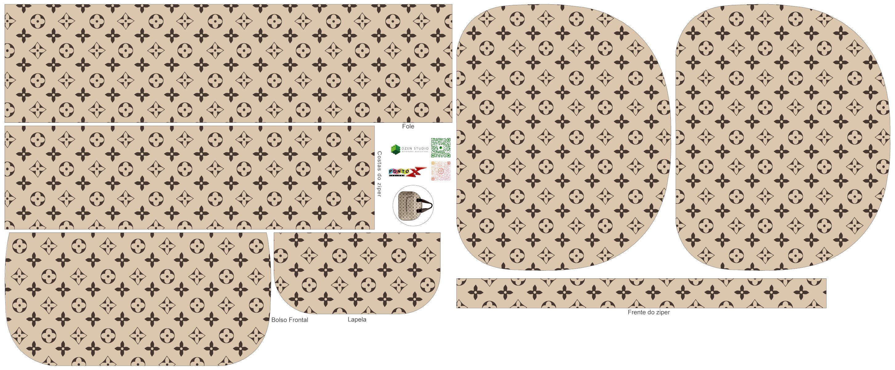 Painel Bolsa Baú Paris Bege