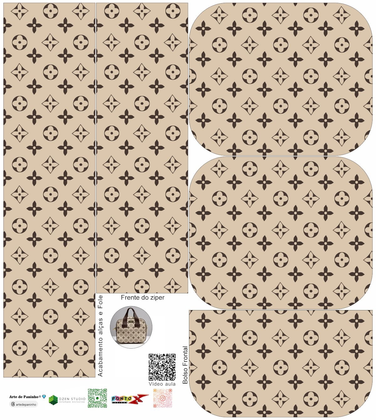 Painel Bolsa Baú Paris Bege