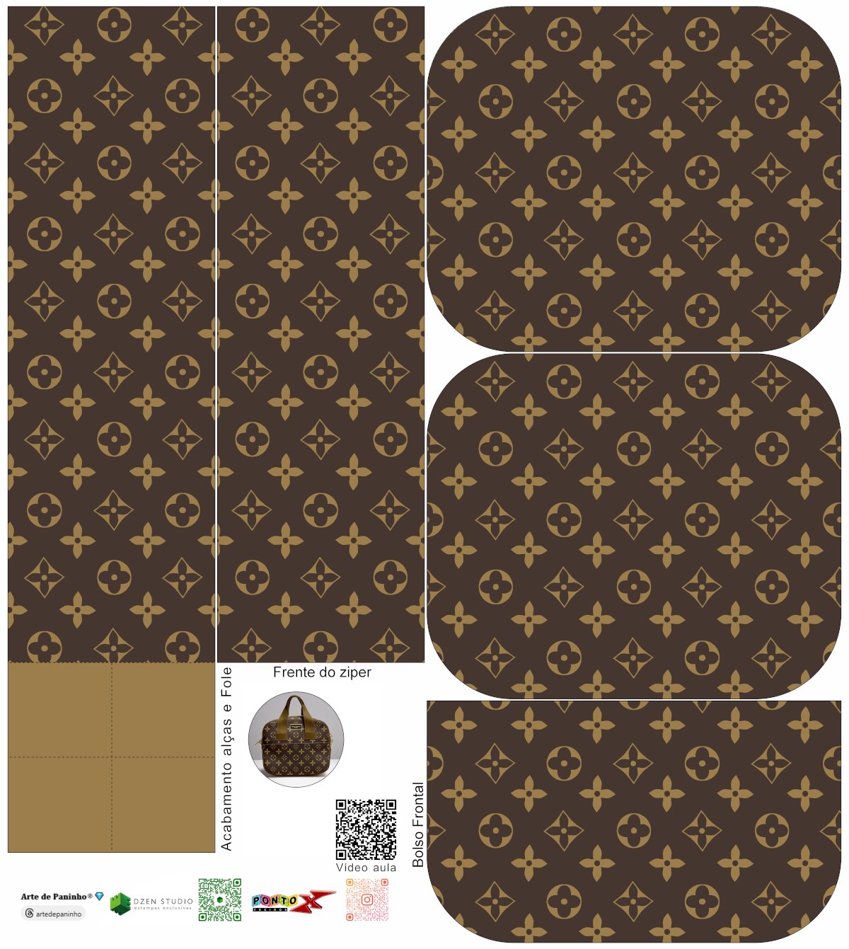 Painel Bolsa Baú Paris Marrom