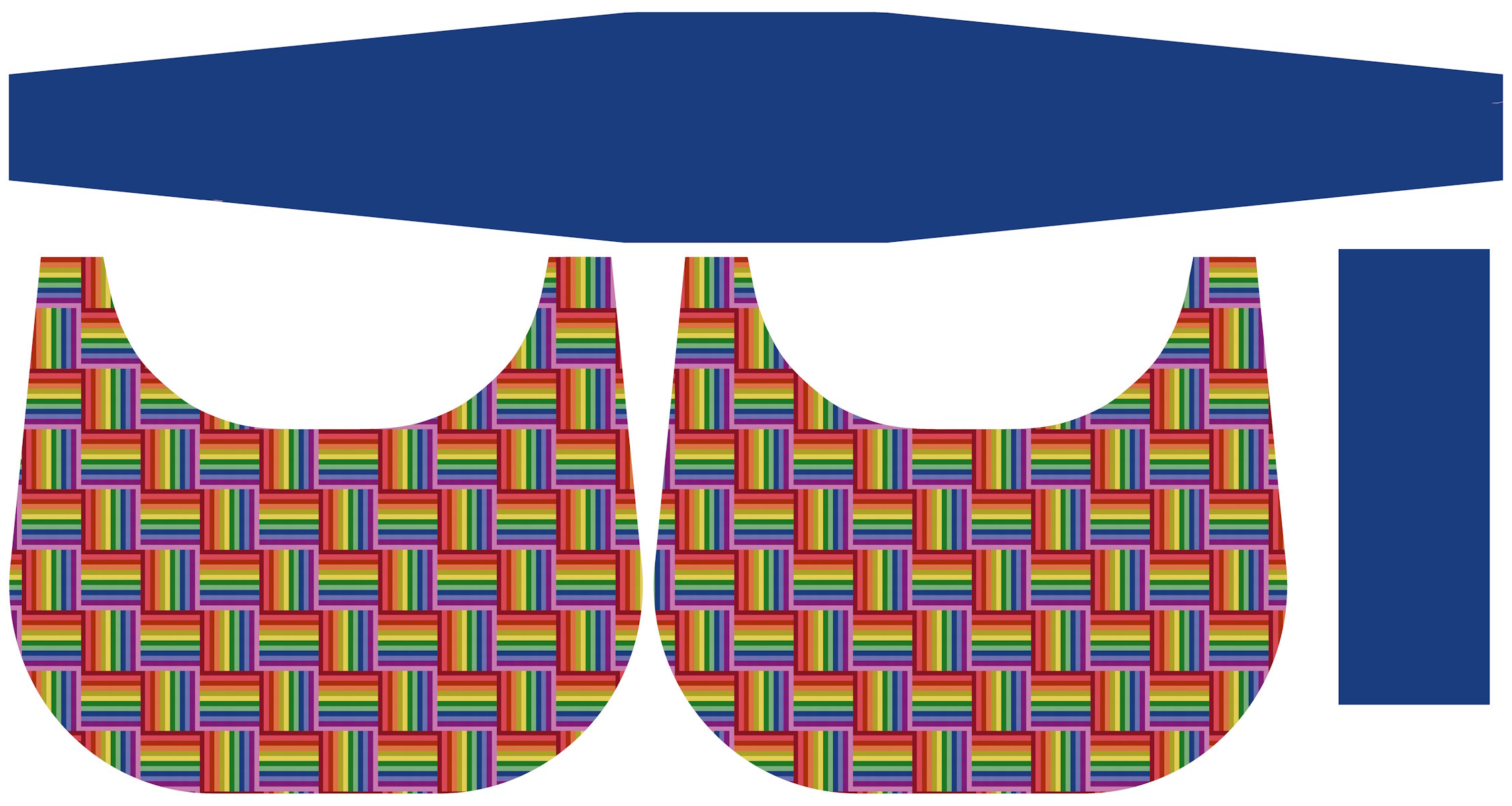 Painel Bolsa Canoa Cores Arco Iris quadrado