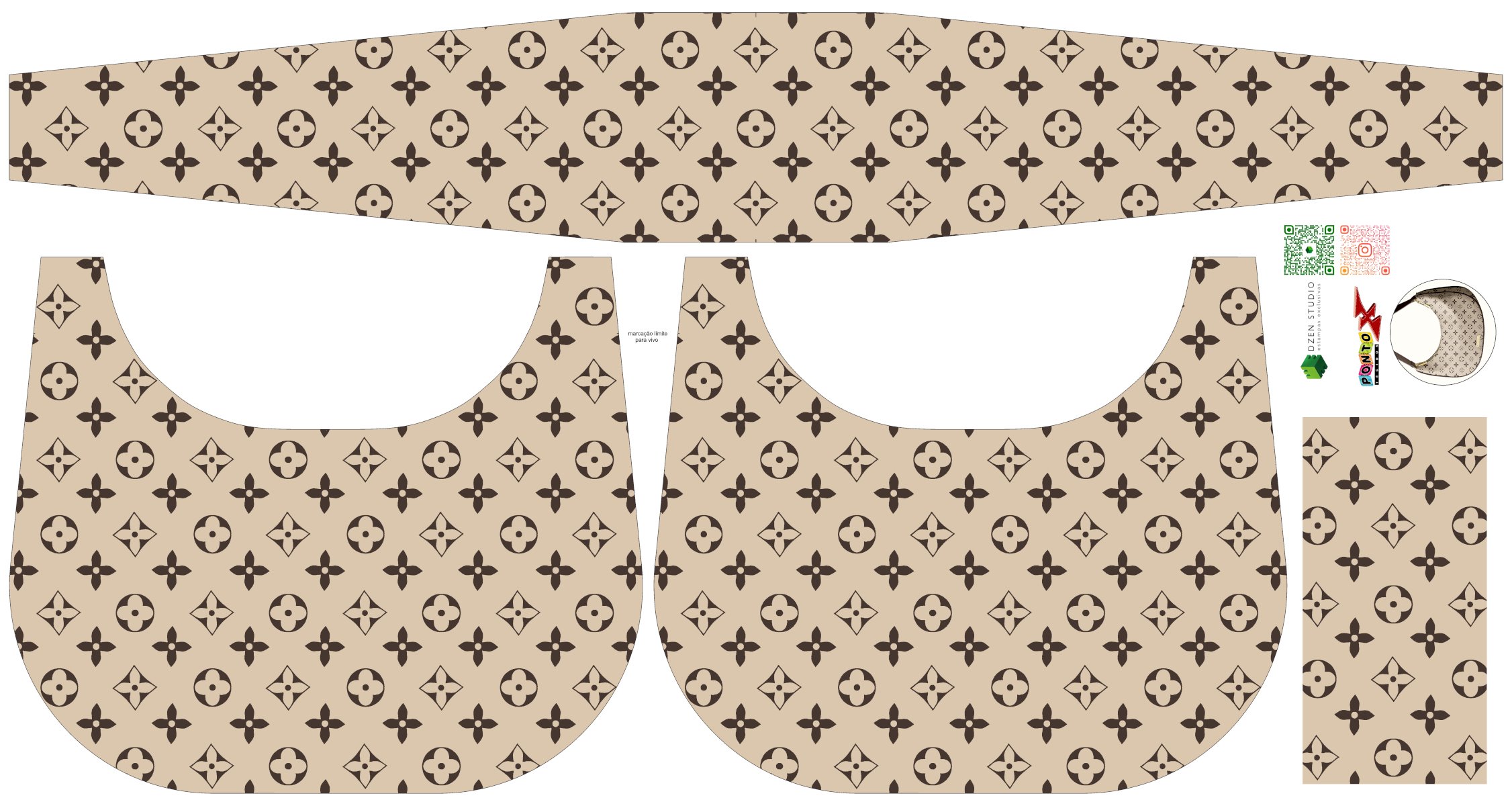 Painel Bolsa Canoa Paris Bege