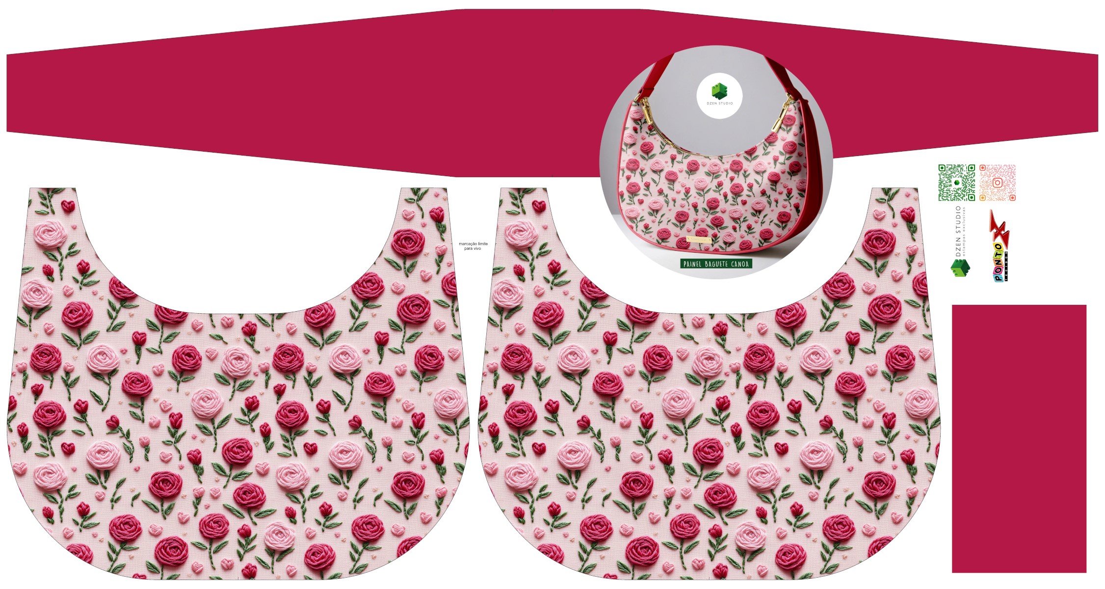 Painel Bolsa Canoa Rosas