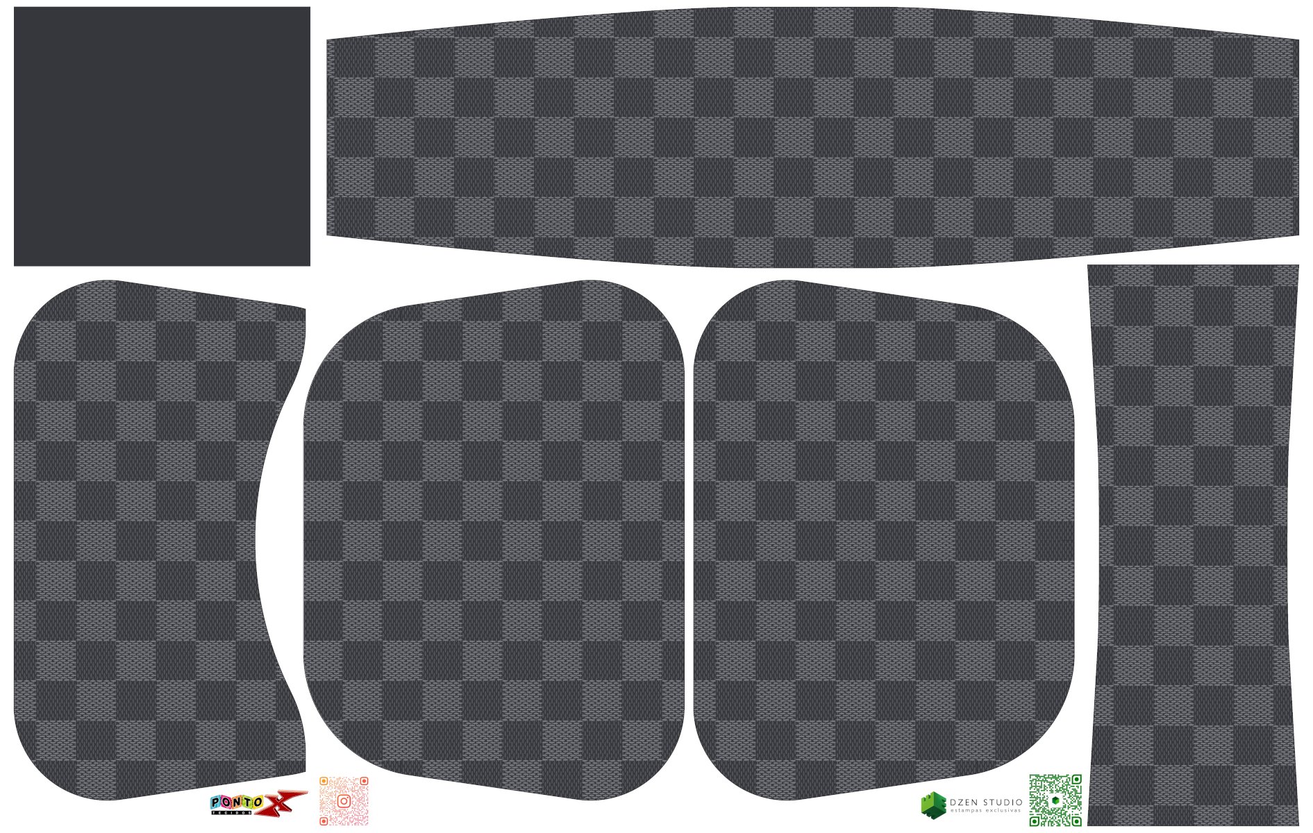 Painel Bolsa Lateral Paris Xadrez Cinza