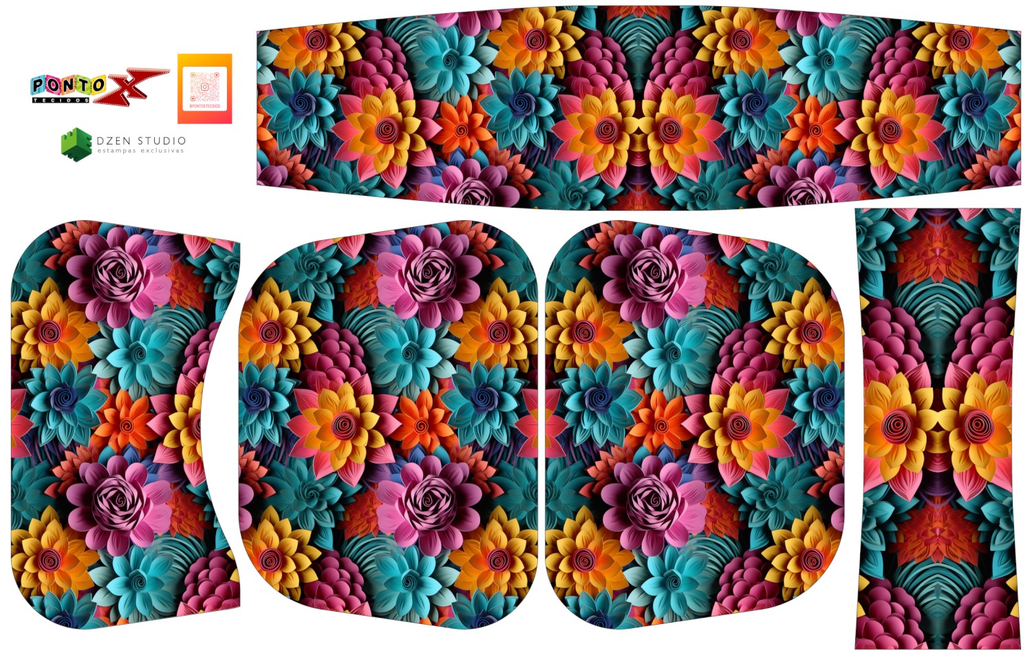 Painel Bolsa Marilene Flores 3D