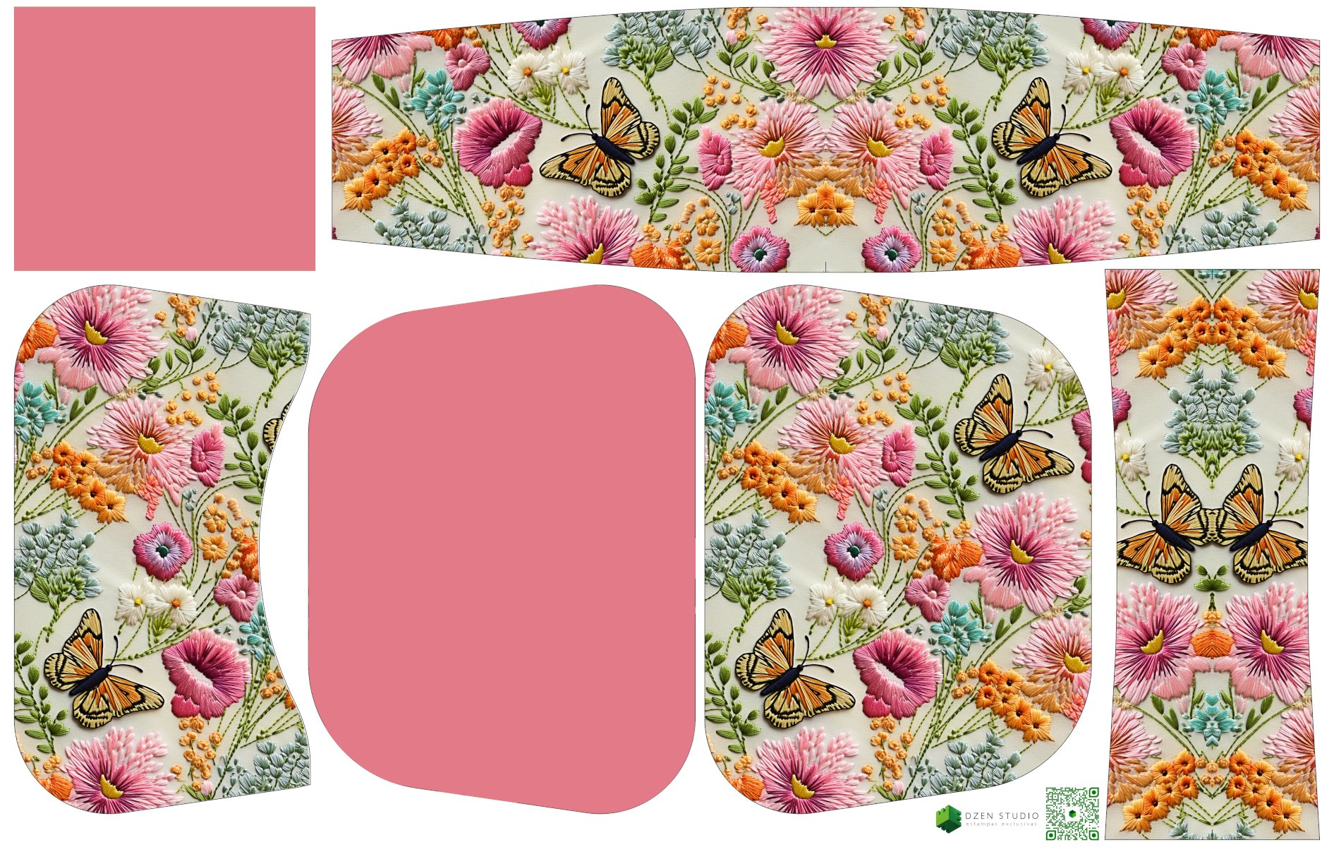 Painel Bolsa Marilene Borboleta Floral