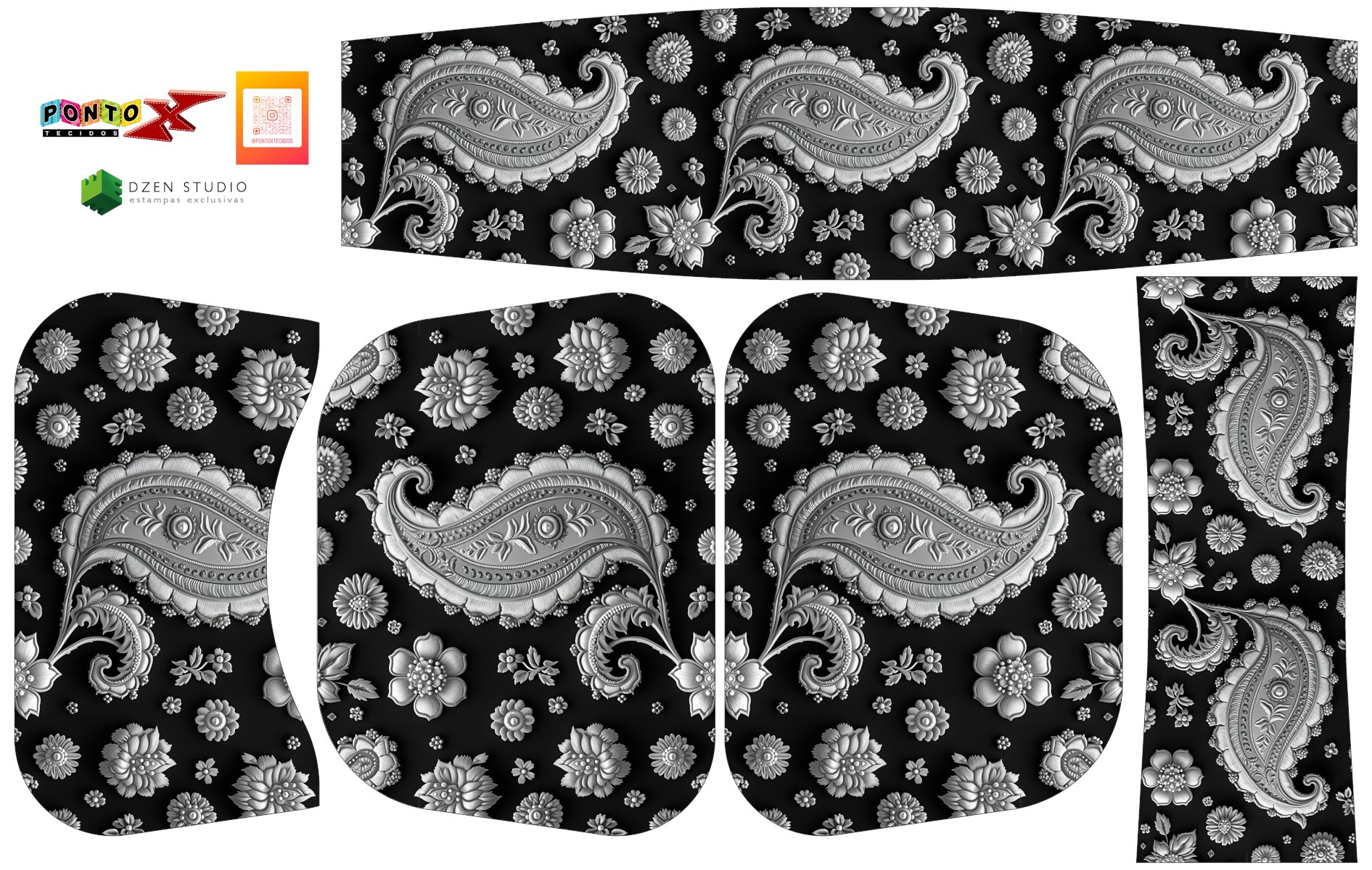 Painel Bolsa Marilene Cashemir Fundo Preto