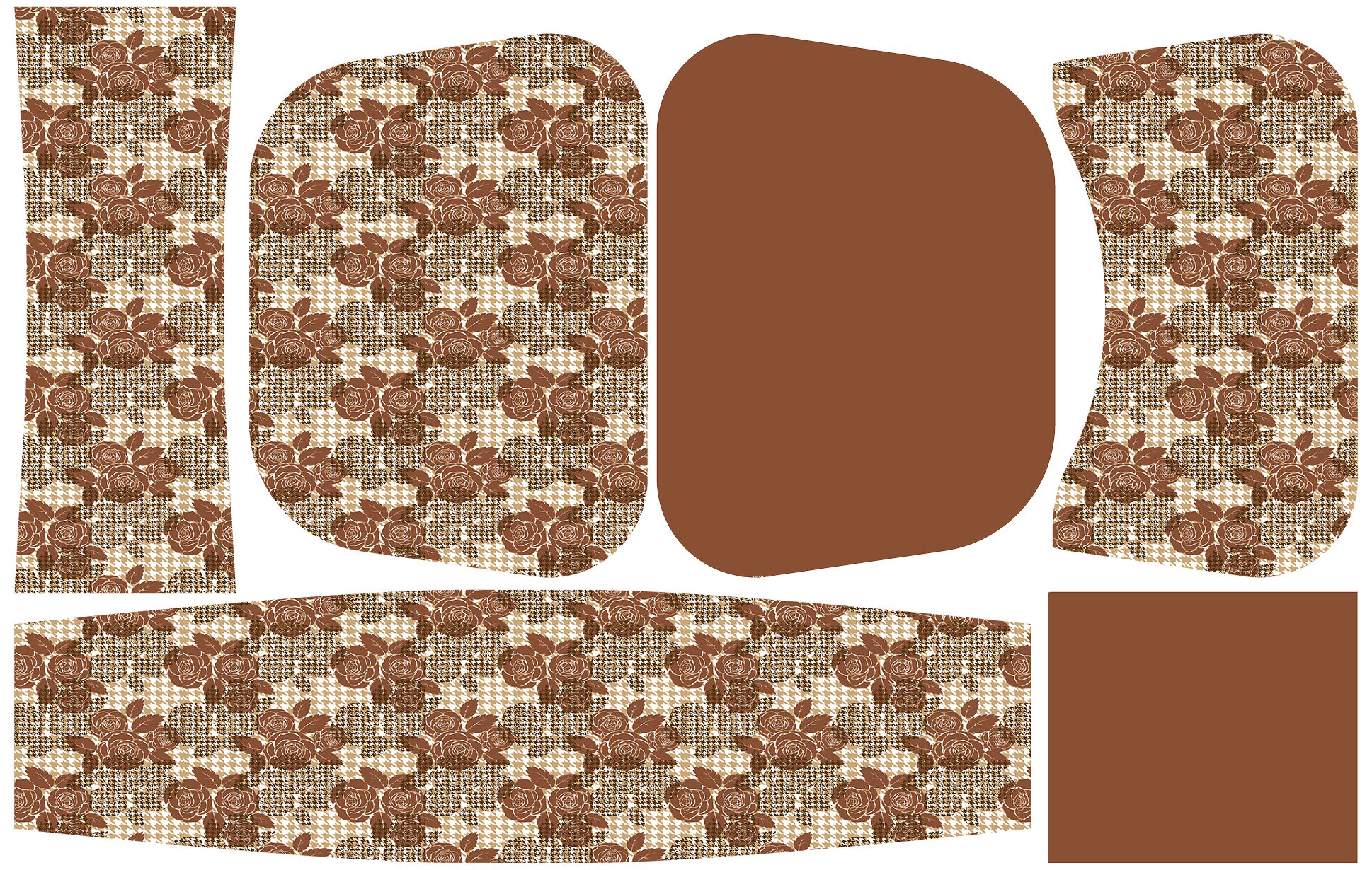 Painel Bolsa Marilene Flores Marrom