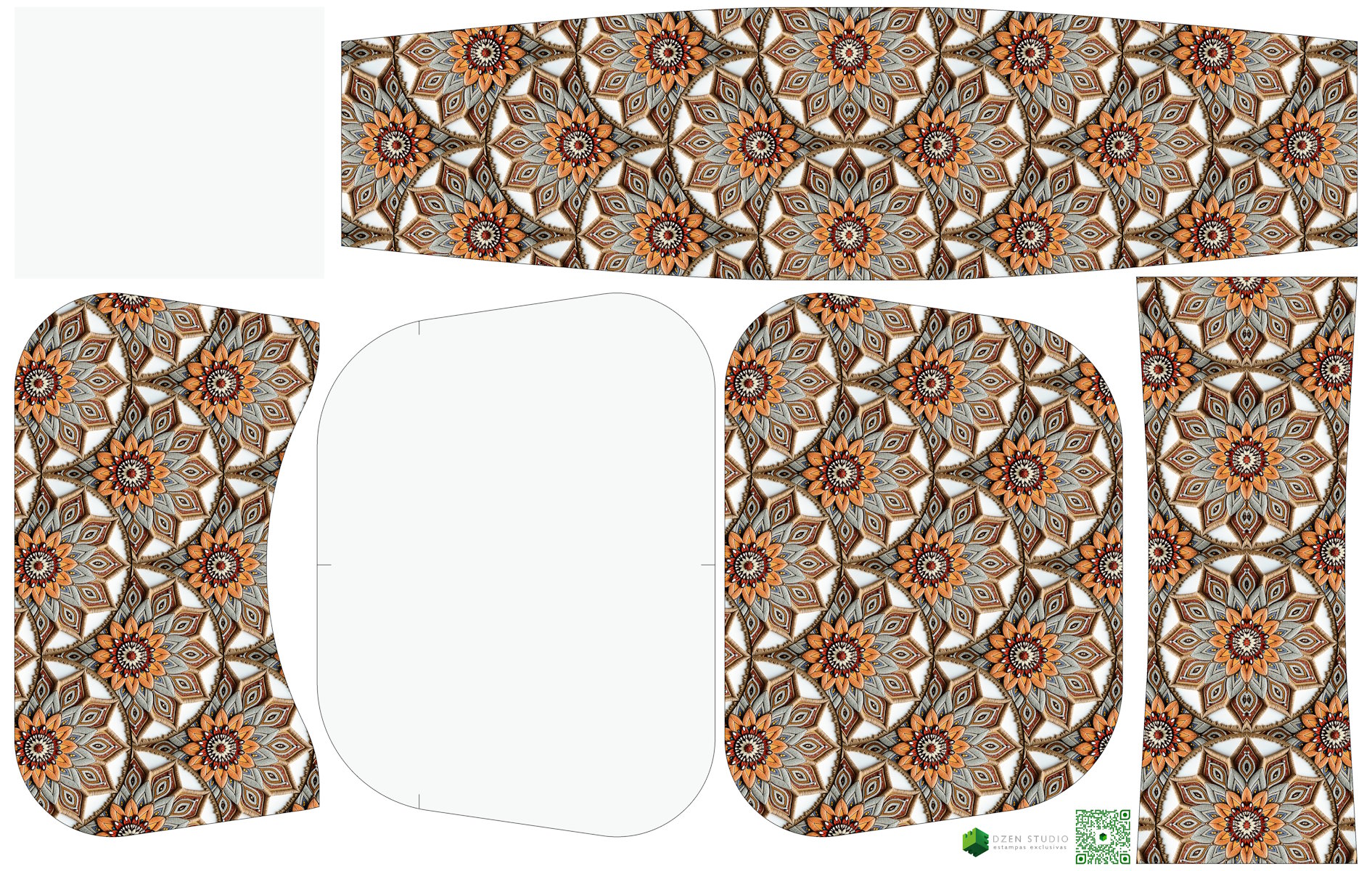 Painel Bolsa Marilene Mandalas - Branco