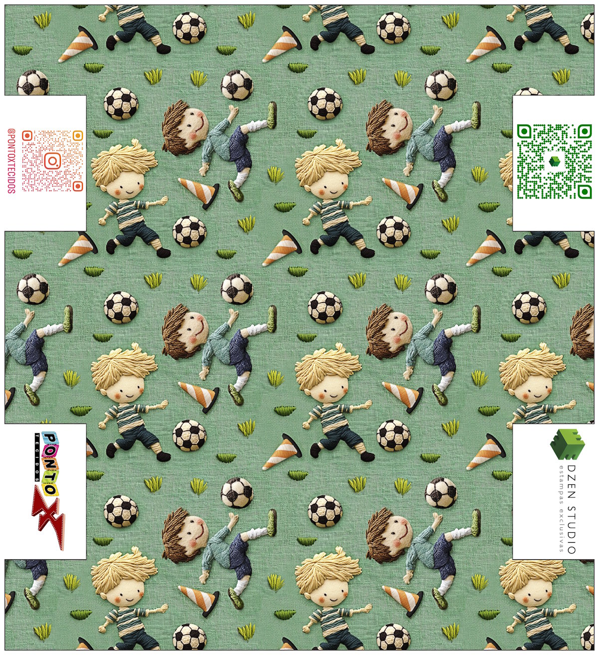 Painel Estojo Futebol - Dzen Sintético Doll Estampado