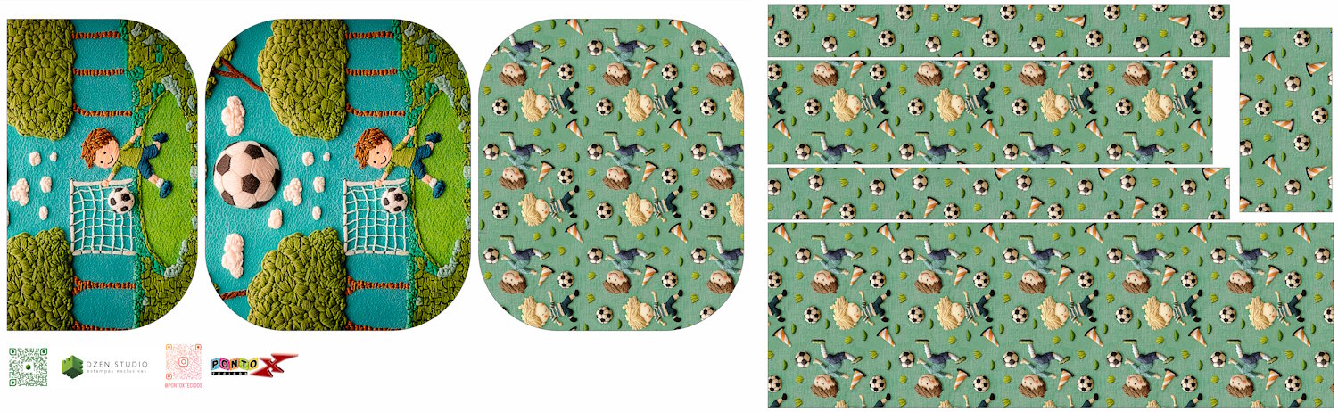 Painel Bolsa Futebol Ziper Duplo - Dzen Sintético Doll