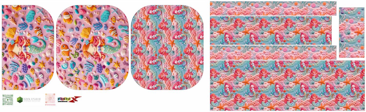 Painel Bolsa Sereia Ziper Duplo - Dzen Sintético Doll