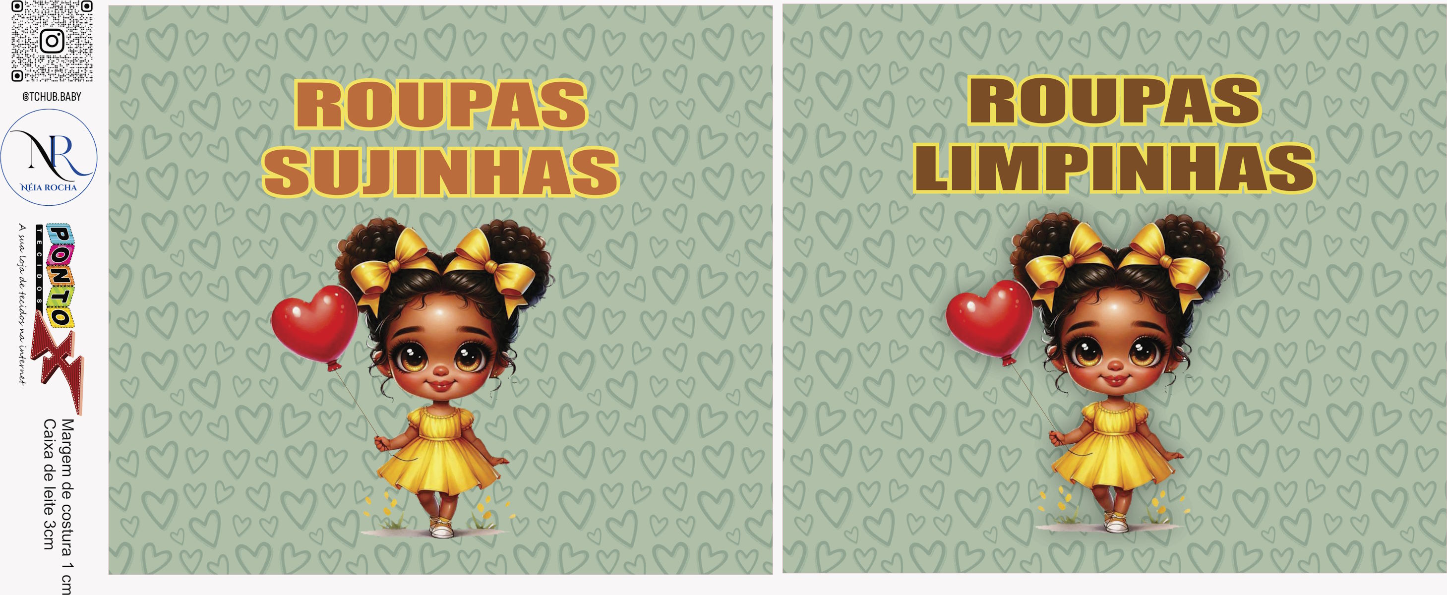 Painel Limpinho e Sujinho Menina Maya - Sintético Doll by Neia Rocha