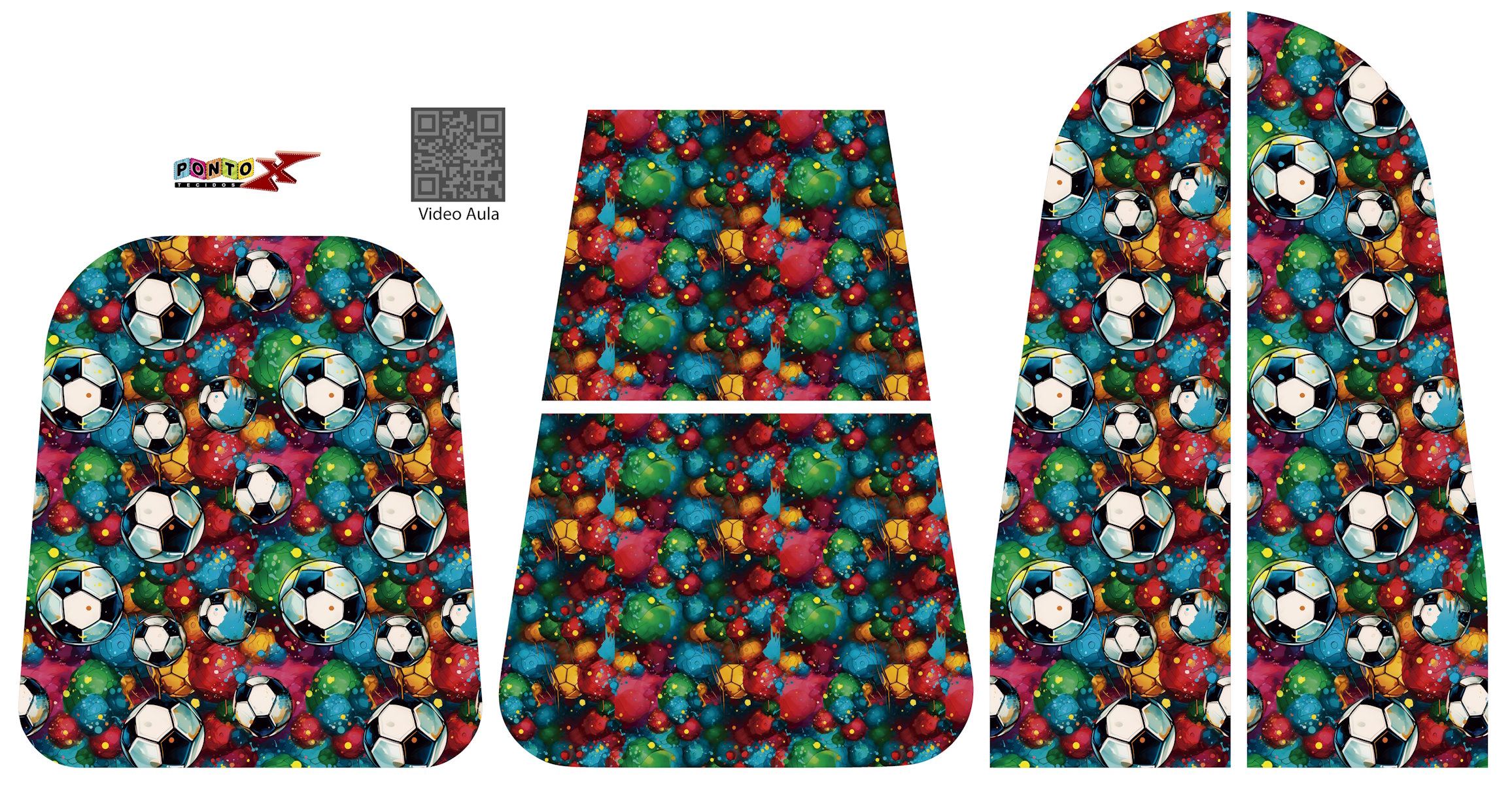 Painel Mochila 2 Bolsos Estampa Futebol - Sintético Doll