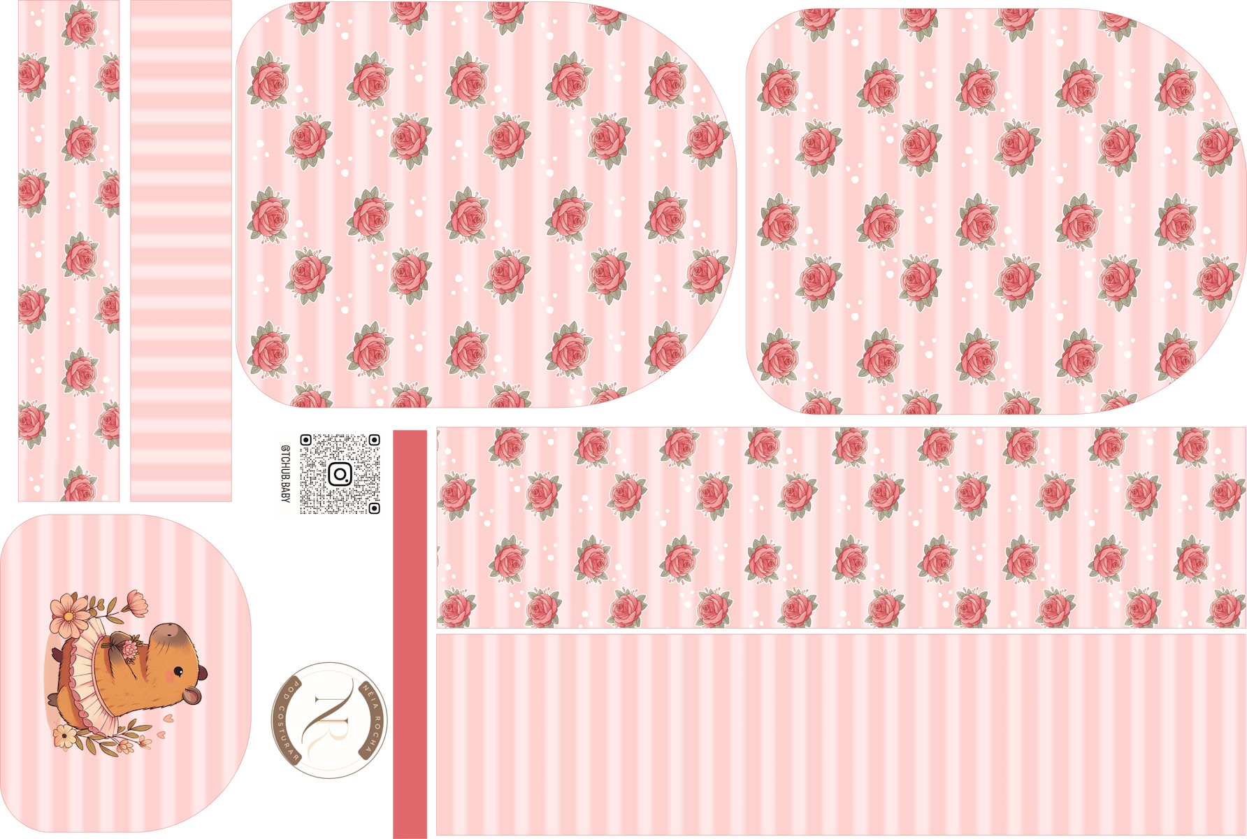 Painel Mochila com Bolso Capivara Bailarina - Sintético Doll
