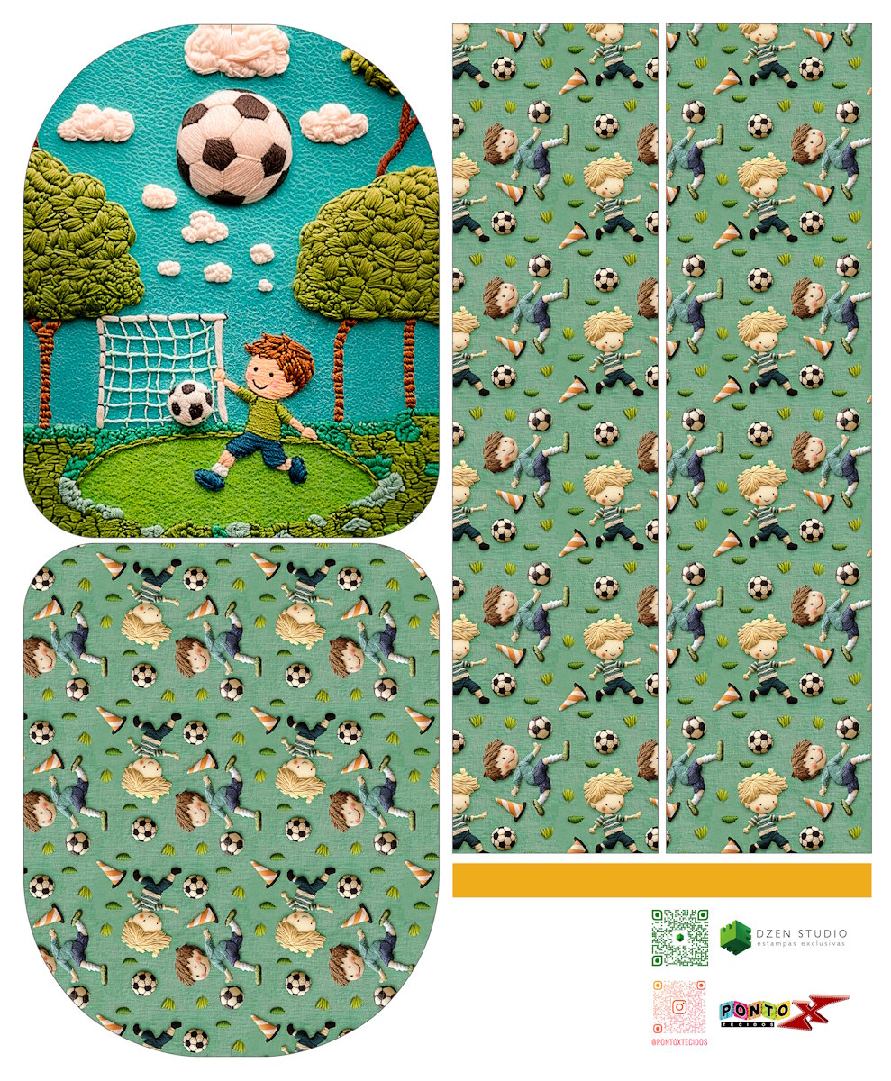 Painel Mochila Média Futebol - Dzen Sintético Doll Estampado