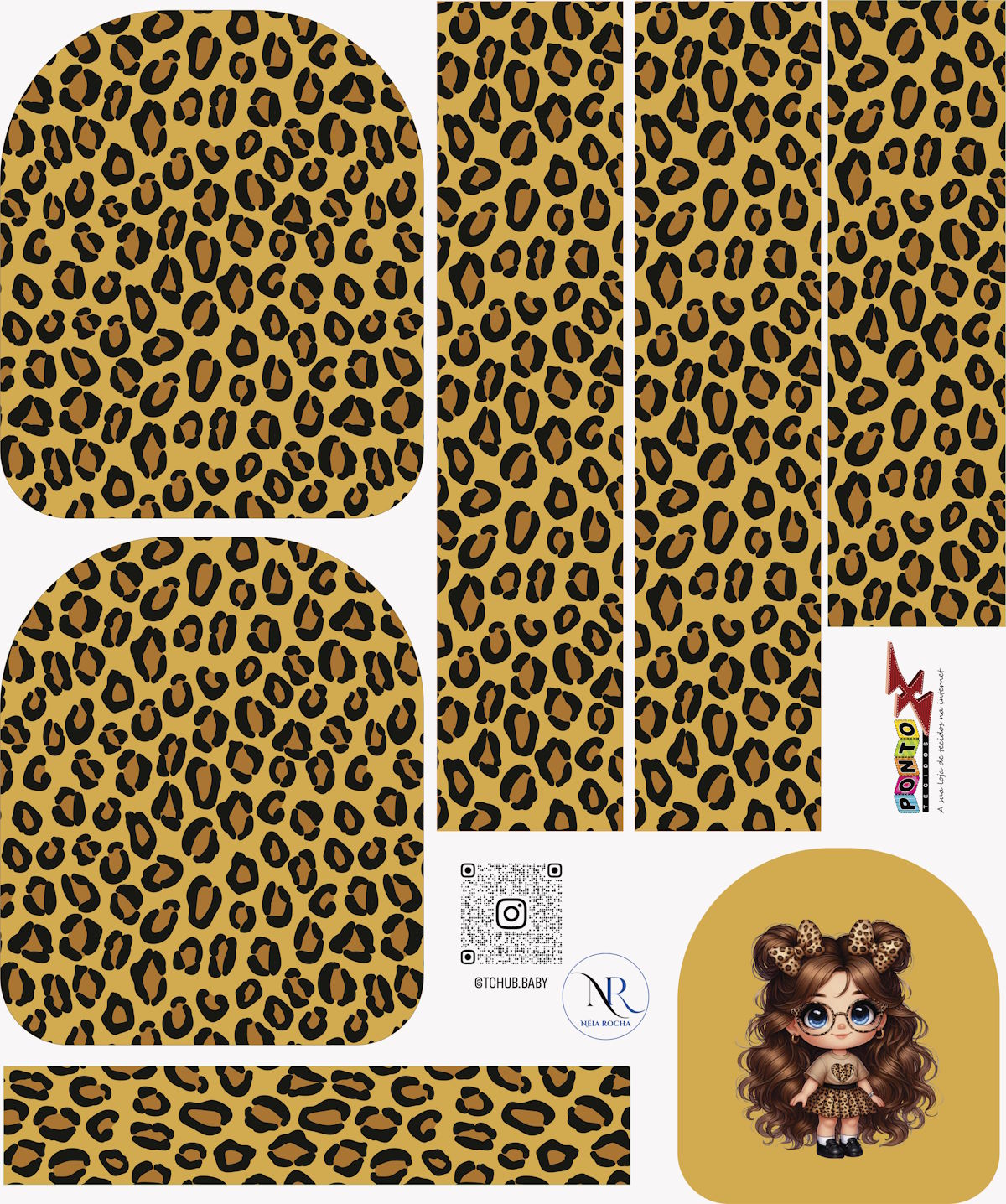 Painel Mochila Menina Helô Amarelo - Sintético Doll by Neia Rocha