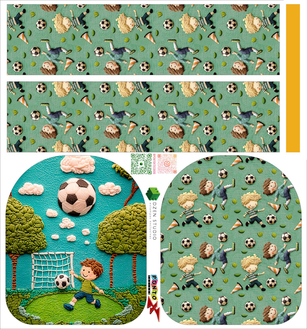 Painel Mochila Mini Futebol - Dzen Sintético Doll Estampado