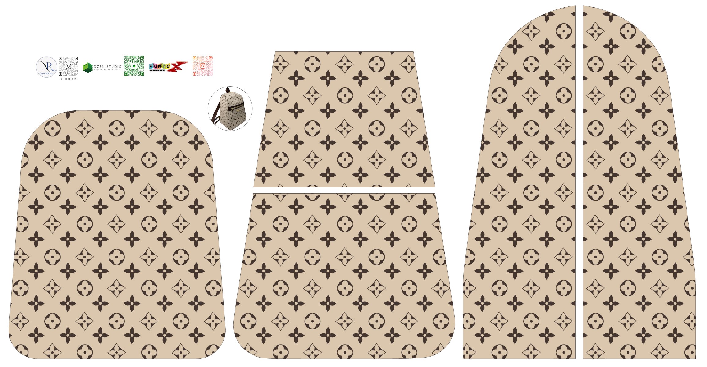 Painel Mochila Paris Bege