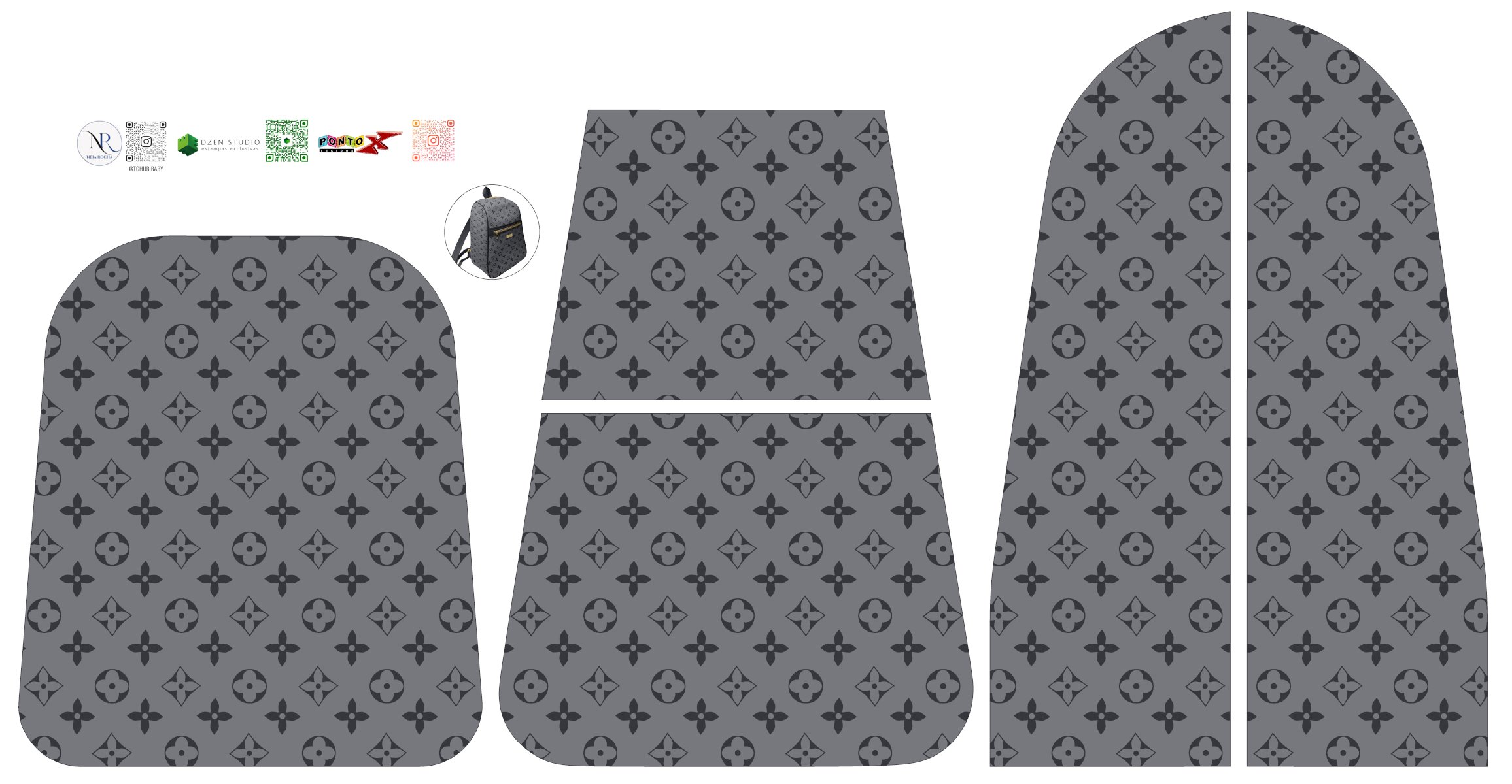 Painel Mochila Paris Cinza