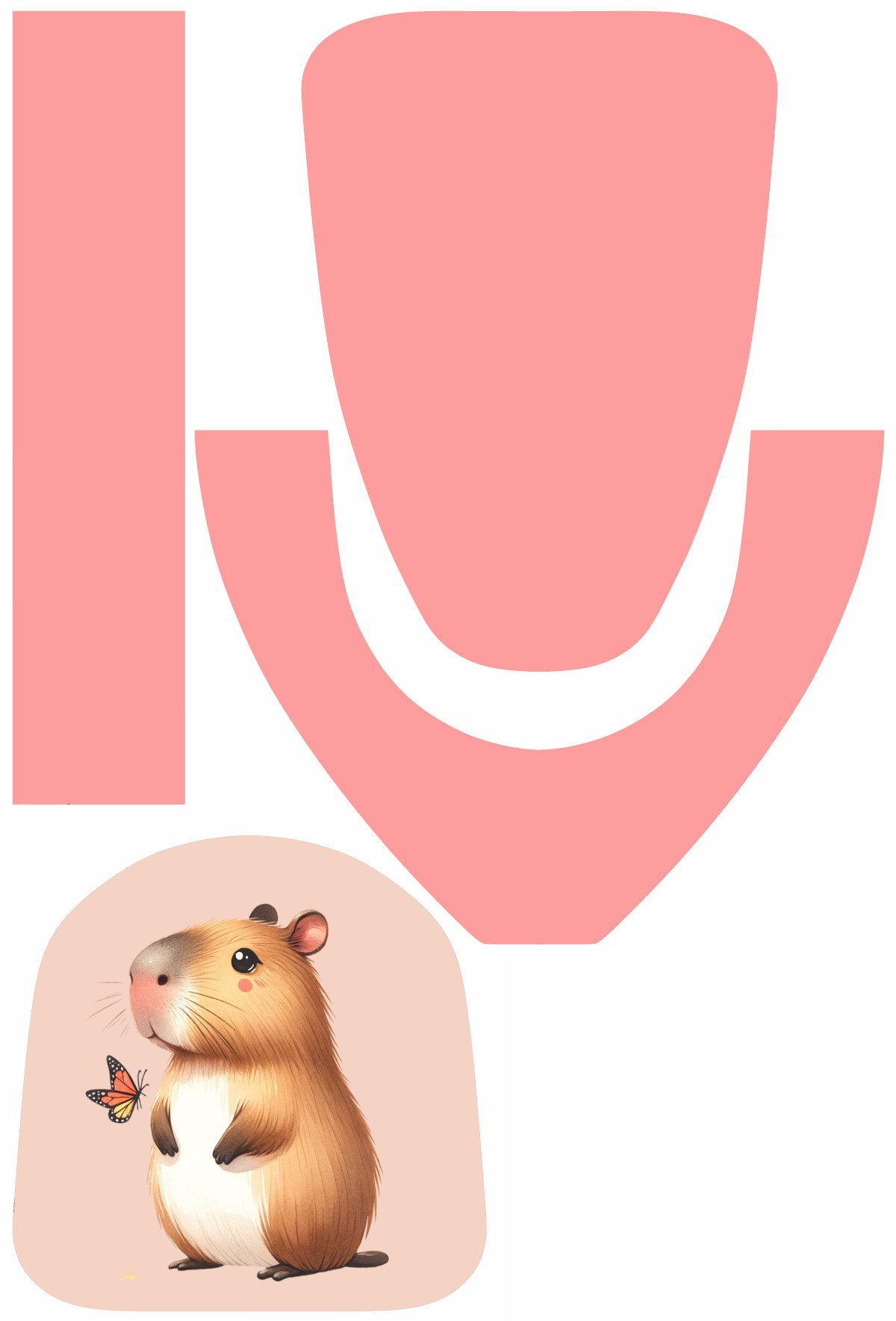 Painel Mochila Transversal Capivara Borboleta - Ponto X Tecidos Doll Estampado