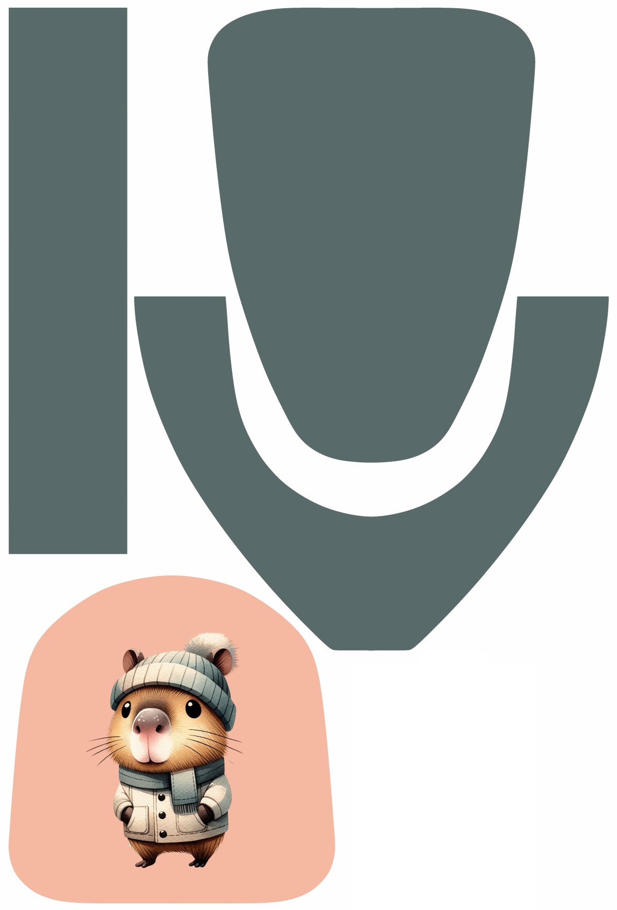 Painel Mochila Transversal Capivara Inverno - Ponto X Tecidos Doll Estampado