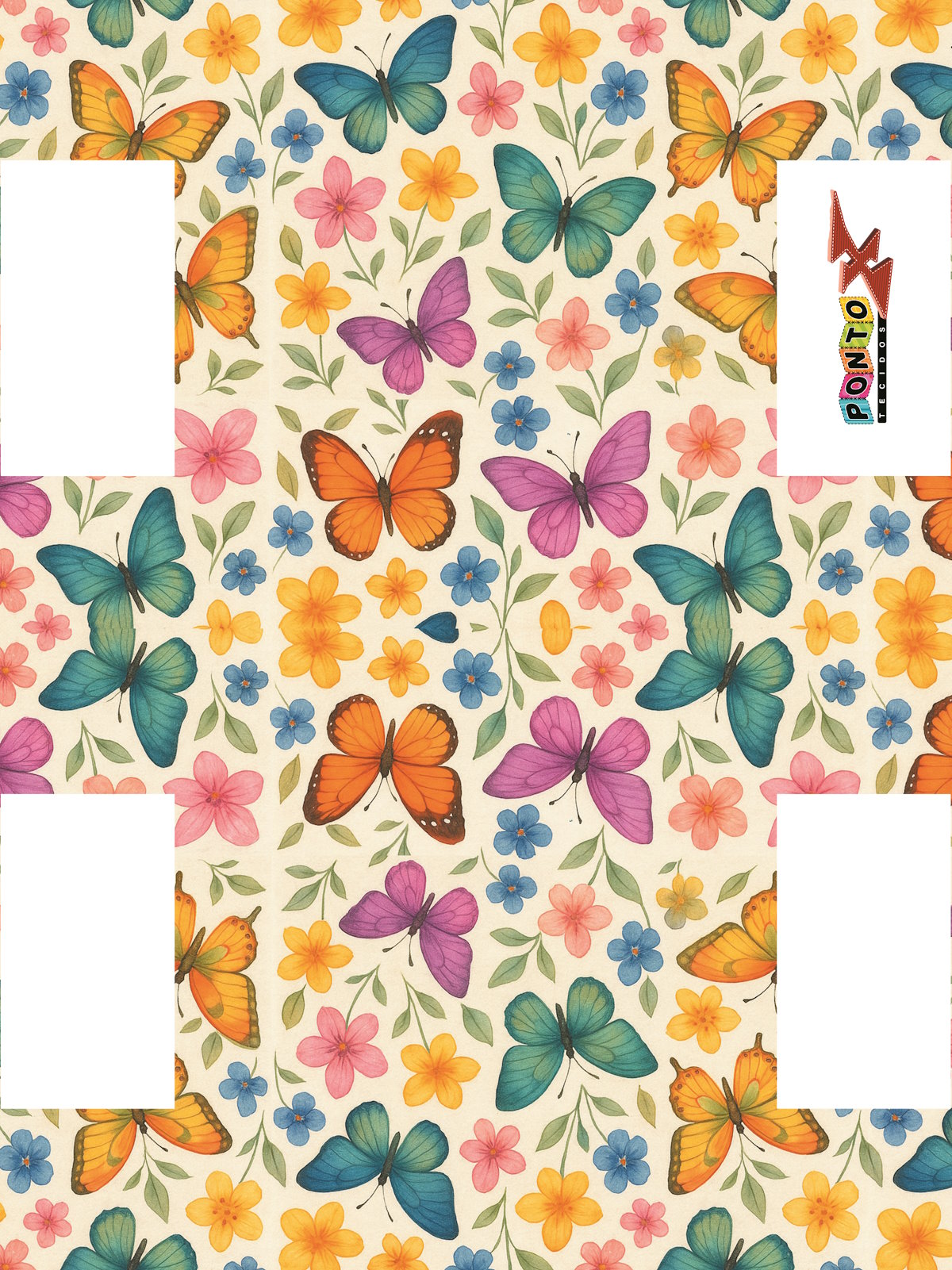 Painel Necessarie Borboletas Fundo Amarelo - Sintético Doll