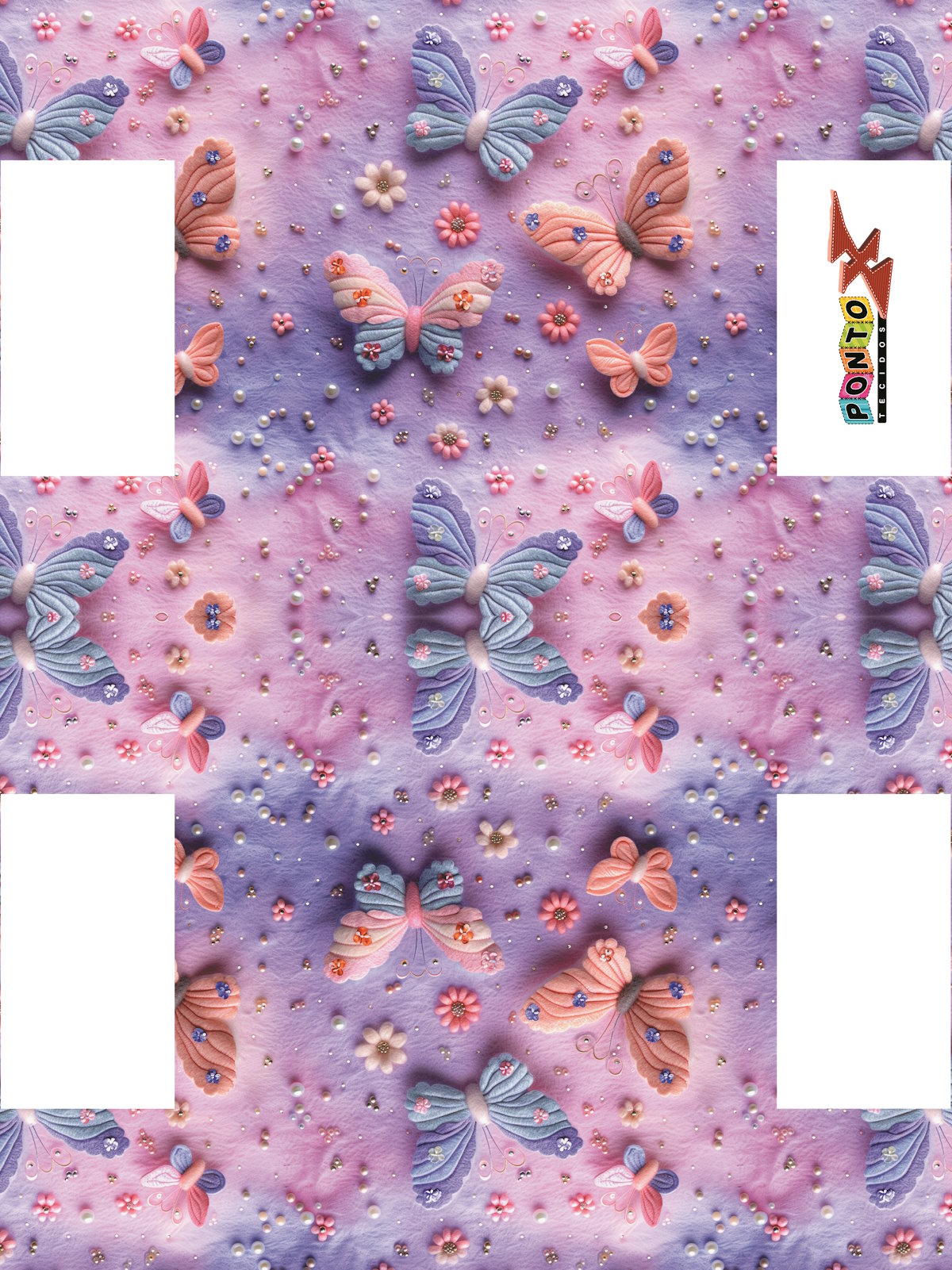 Painel Necessarie Borboletas Roxas - Sintético Doll