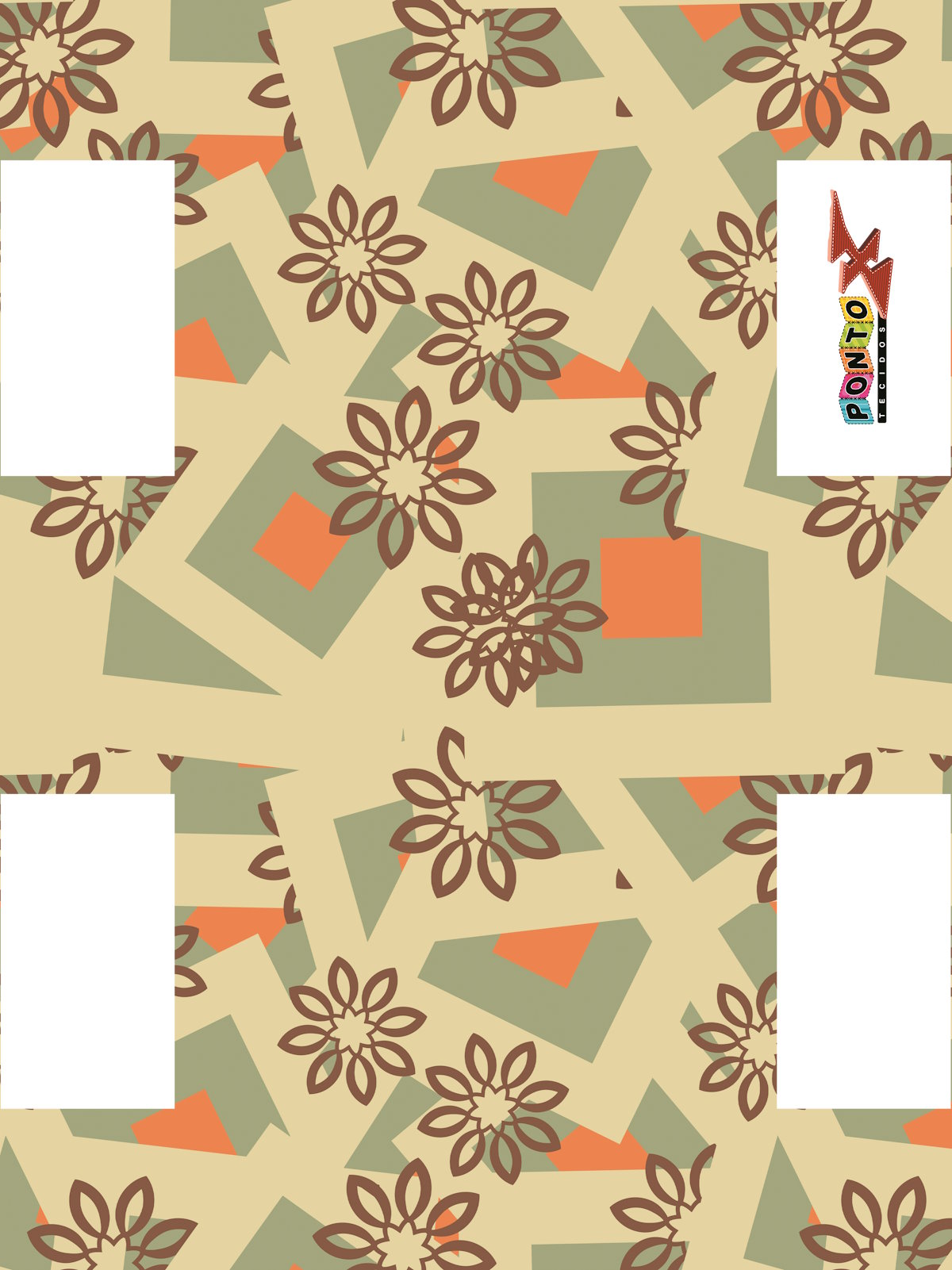 Painel Necessarie Geometrico Flores - Sintético Doll