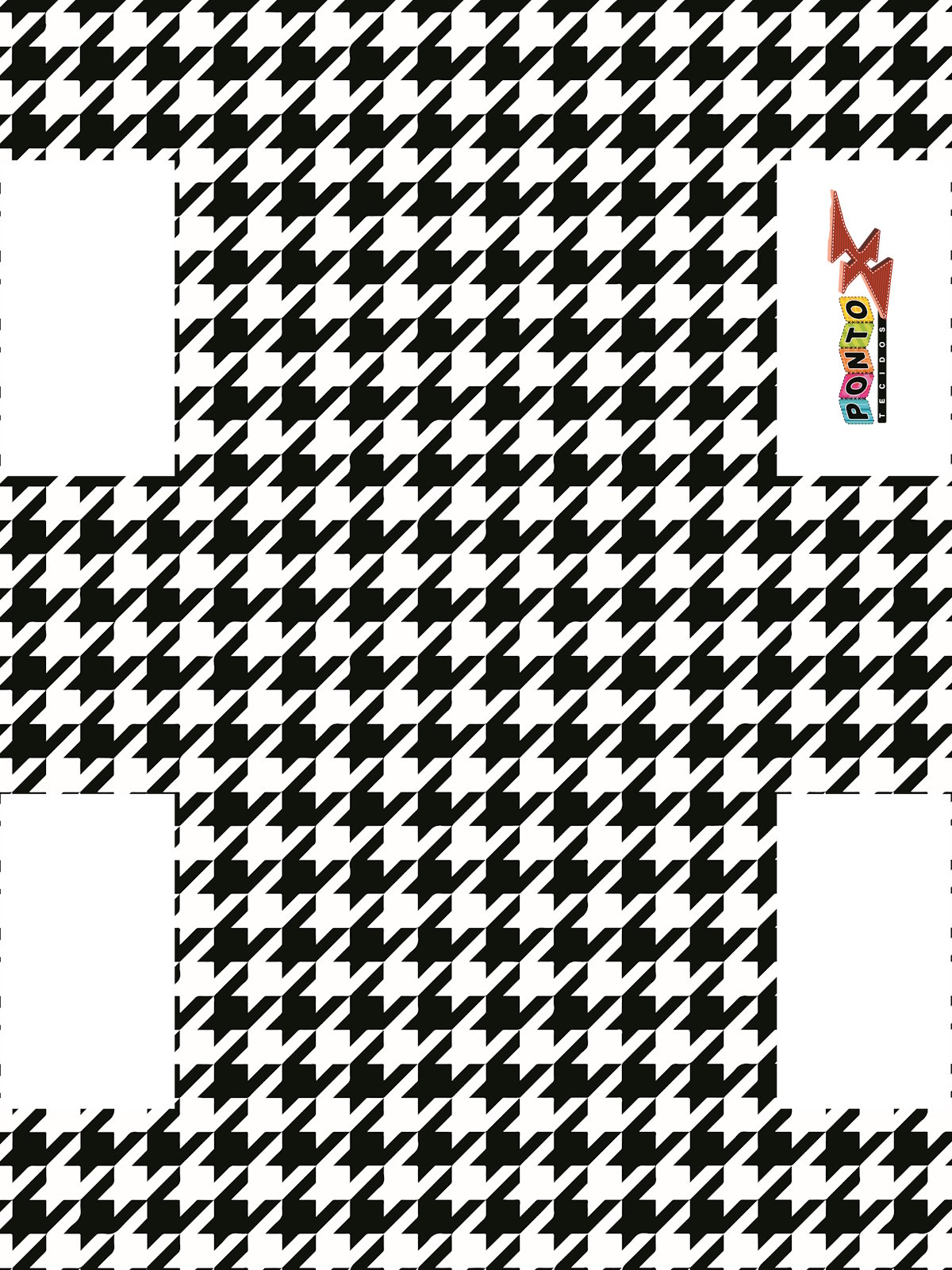 Painel Necessarie Pied Poule Preto e Branco - Sintético Doll