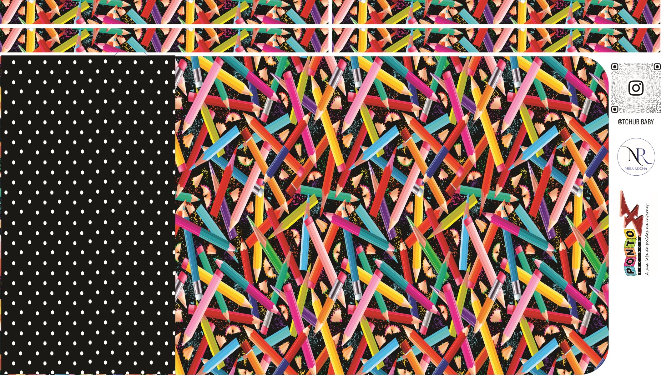 Painel Pasta Porta Desenhos Lápis Fundo Preto